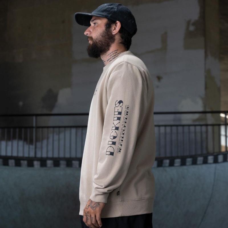 Grey Dickies Ronnie Sandoval Relaxed Fit Men's Sweatshirt | 203-RTWZOH