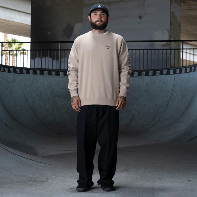 Grey Dickies Ronnie Sandoval Relaxed Fit Men's Sweatshirt | 203-RTWZOH