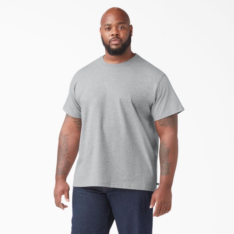 Grey Dickies Short Sleeve Men's T-Shirt | 523-SRLKOC