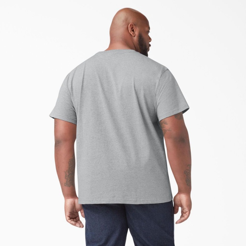 Grey Dickies Short Sleeve Men's T-Shirt | 523-SRLKOC