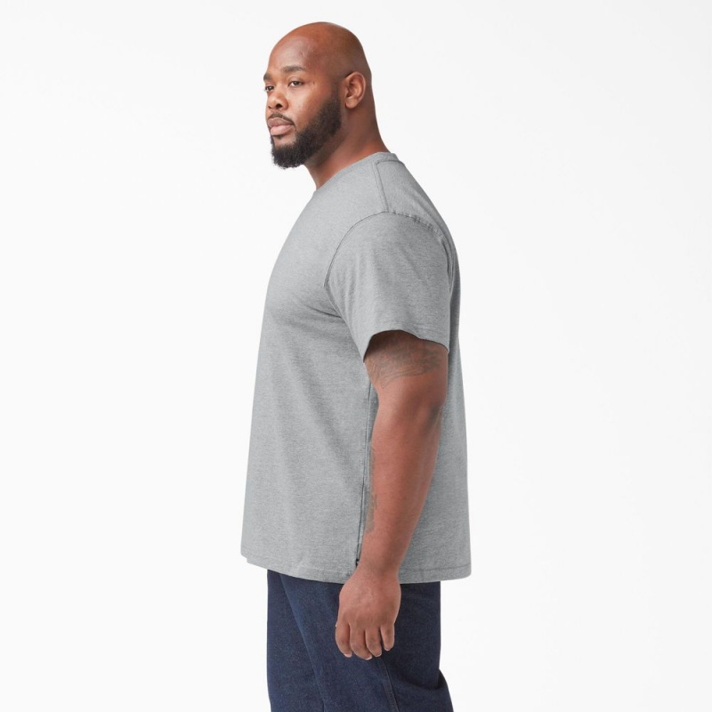 Grey Dickies Short Sleeve Men's T-Shirt | 523-SRLKOC