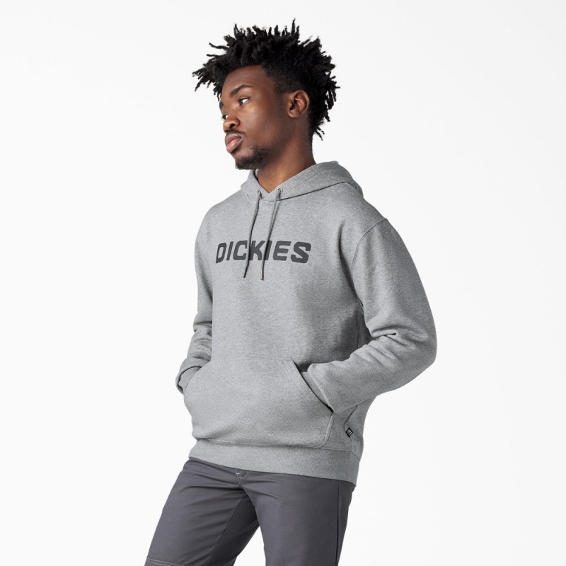 Grey Dickies Skateboarding Graphic Men's Hoodie | 574-NXJHLE