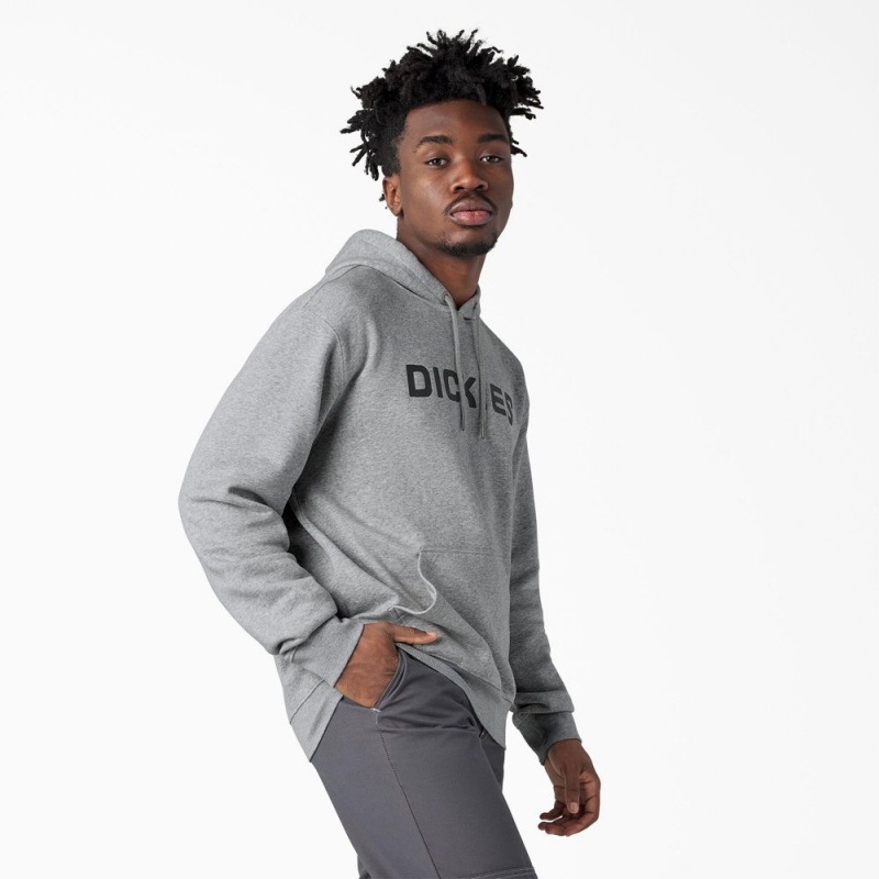 Grey Dickies Skateboarding Graphic Men's Hoodie | 574-NXJHLE