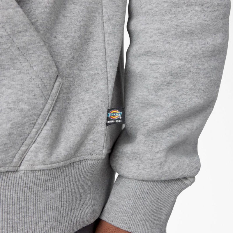 Grey Dickies Skateboarding Graphic Men's Hoodie | 574-NXJHLE