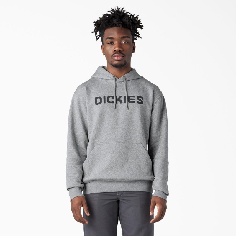 Grey Dickies Skateboarding Graphic Men\'s Hoodie | 574-NXJHLE