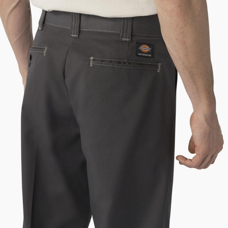 Grey Dickies Skateboarding Regular Fit Double Knee Men's Pants | 457-ITNDMW