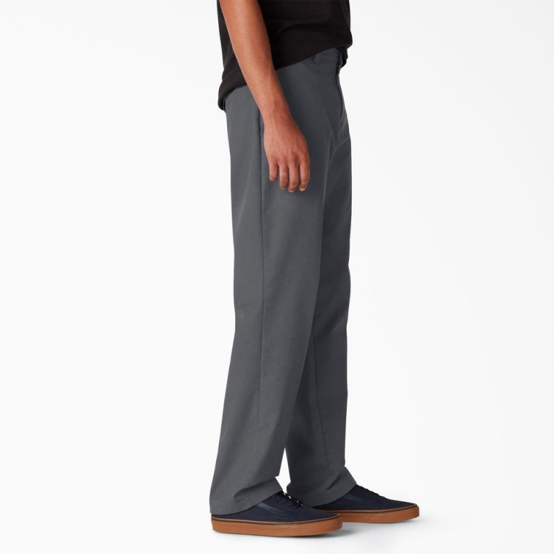 Grey Dickies Skateboarding Slim Fit Men's Pants | 684-SJQXIO