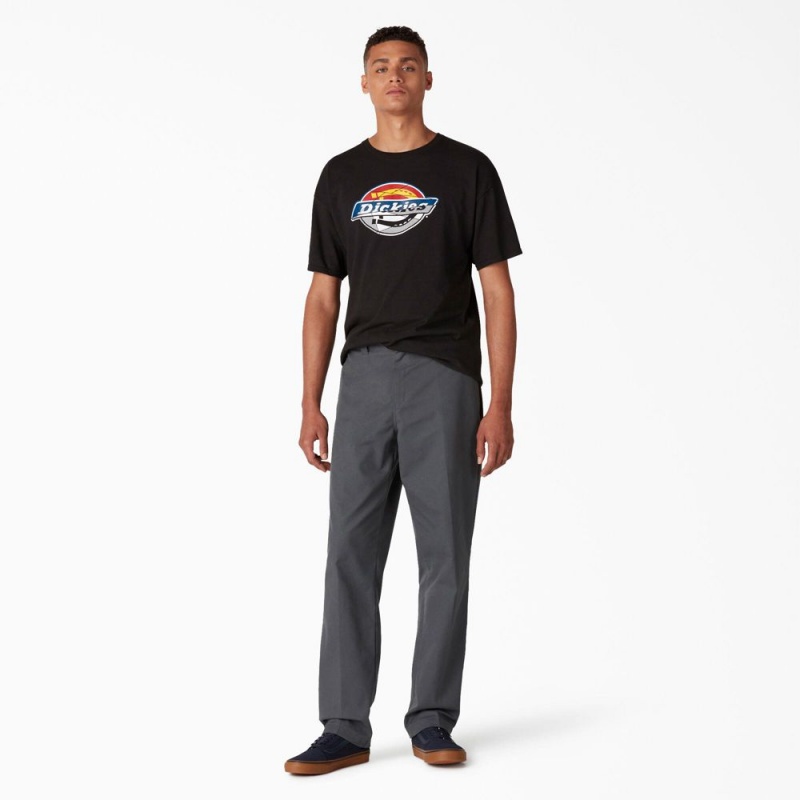 Grey Dickies Skateboarding Slim Fit Men's Pants | 684-SJQXIO