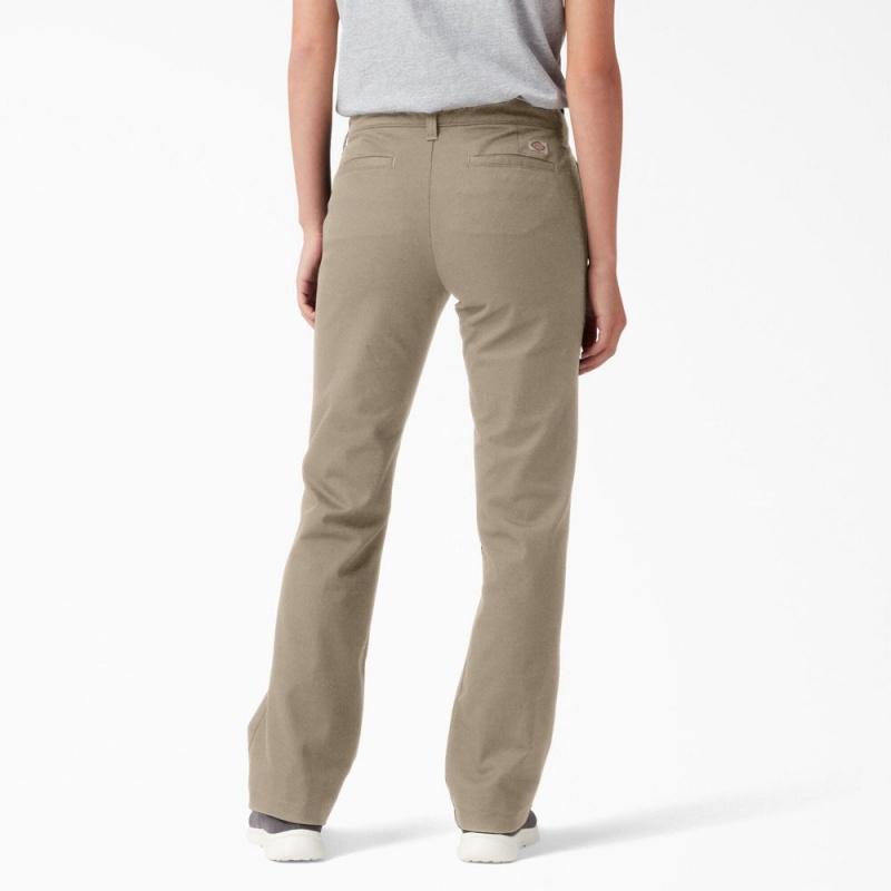 Grey Dickies Slim Fit Bootcut Women's Pants | 608-BYDFQU