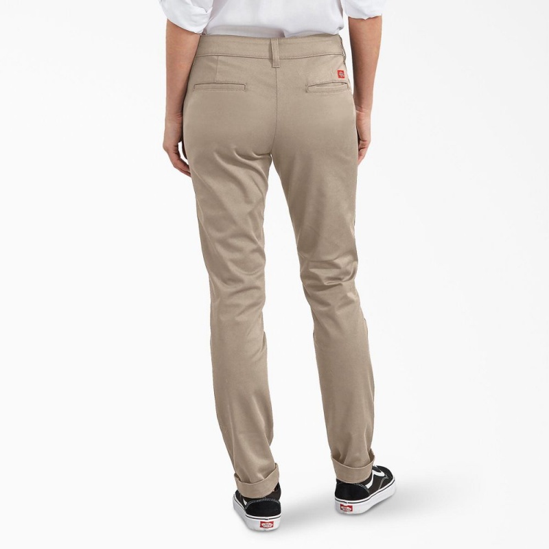 Grey Dickies Slim Fit Women's Pants | 239-CJHWLD