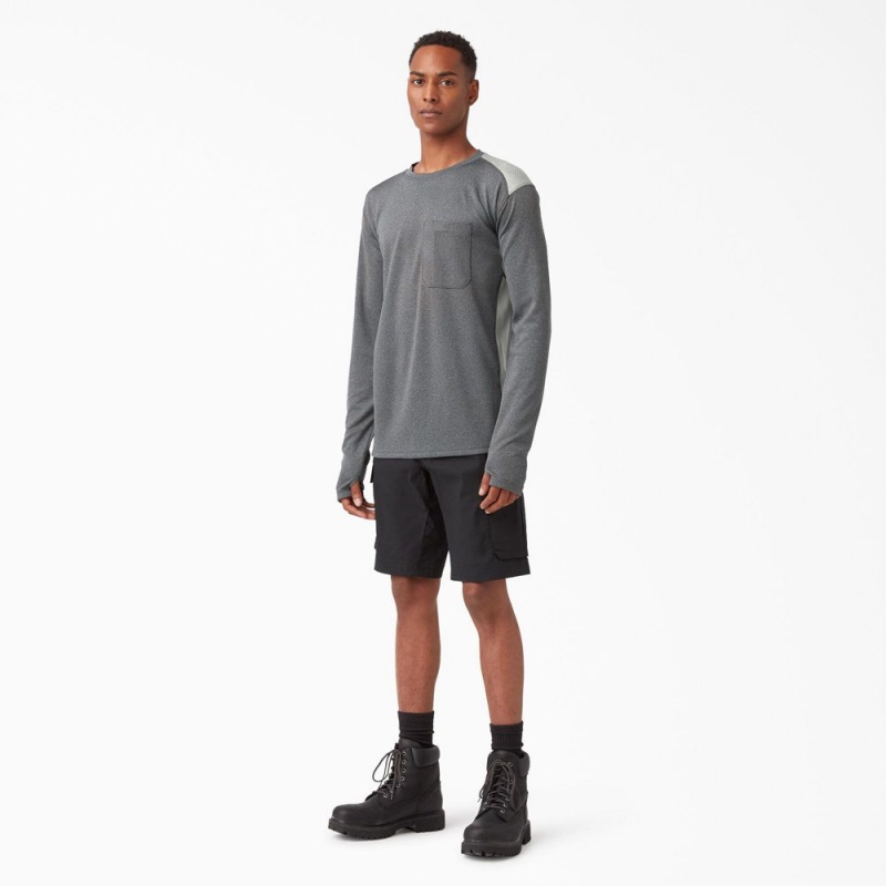 Grey Dickies Temp-iQ® 365 Long Sleeve Pocket Men's T-Shirt | 401-IGHWQJ