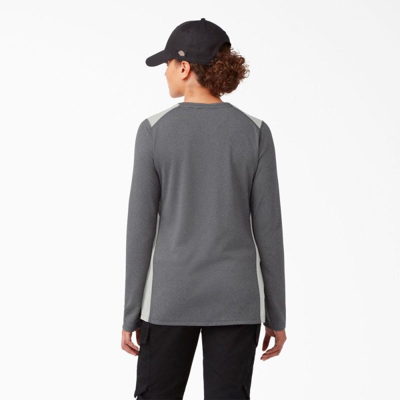 Grey Dickies Temp-iQ® 365 Long Sleeve Pocket Women's T-Shirt | 460-TGEZVF