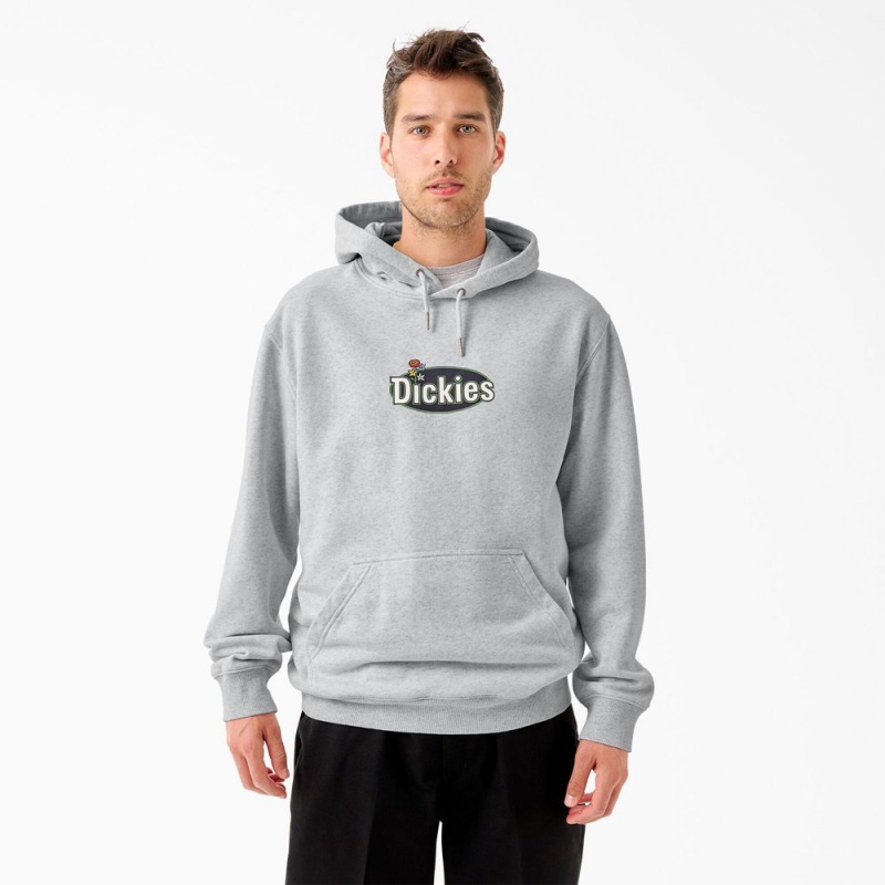 Grey Dickies Tom Knox Graphic Men\'s Hoodie | 205-HXTJYU