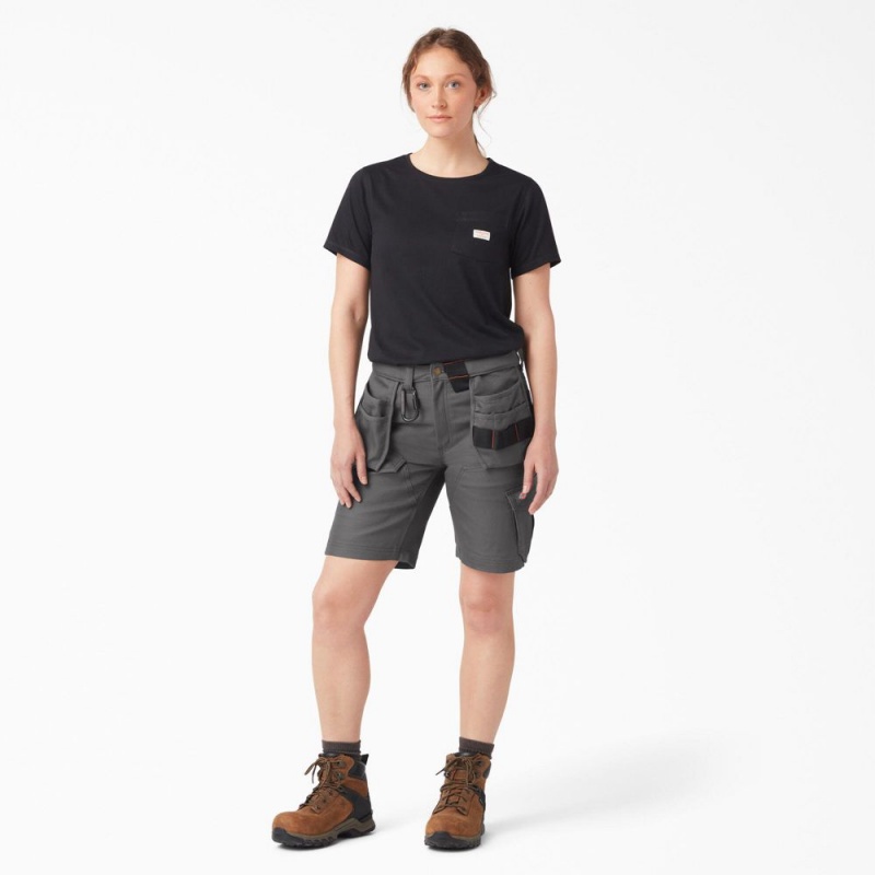 Grey Dickies Traeger x Relaxed Fit Women's Shorts | 291-YNCBJL