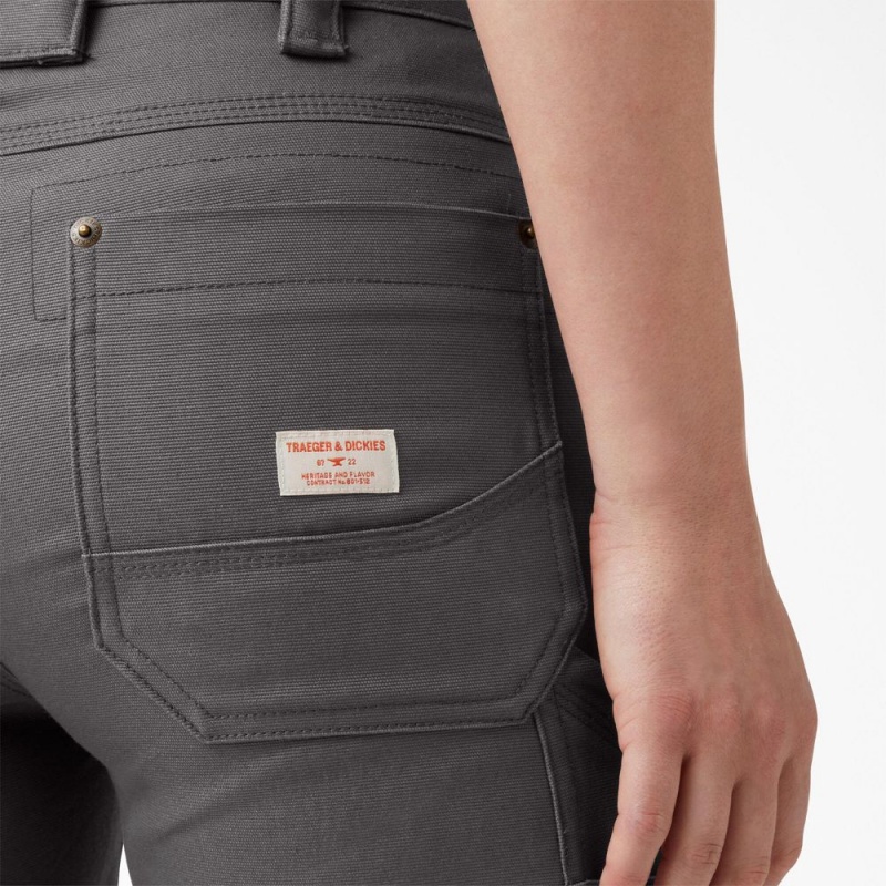 Grey Dickies Traeger x Relaxed Fit Women's Shorts | 291-YNCBJL