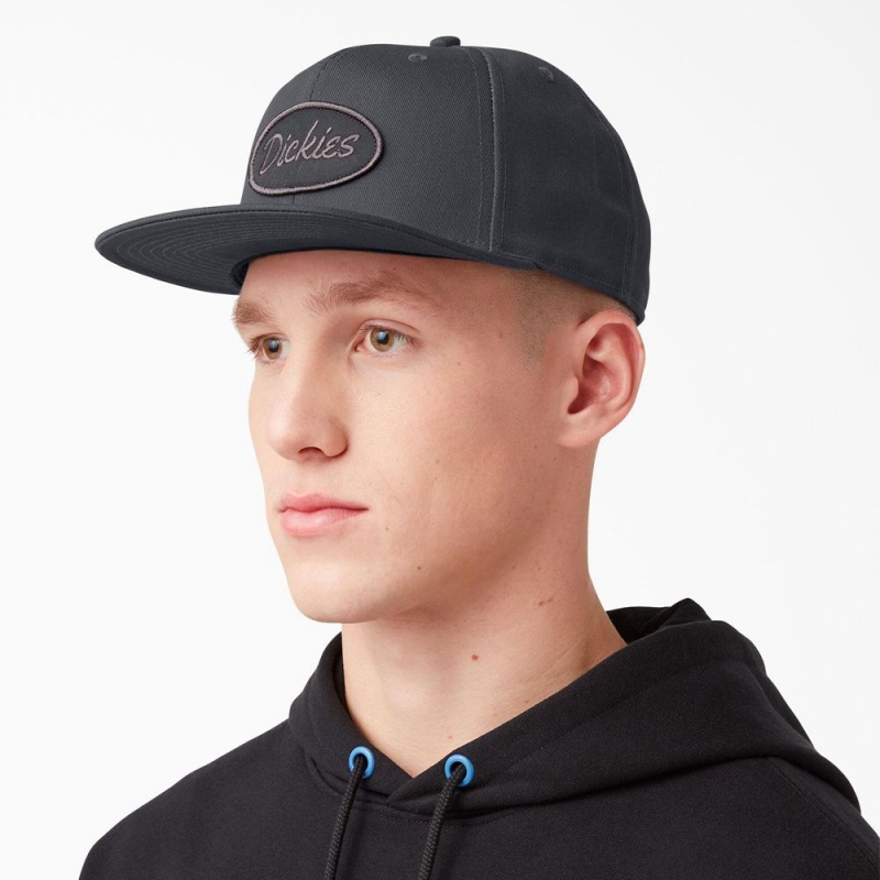 Grey Dickies Twill Flat Bill Men's Cap | 794-YXIUMD