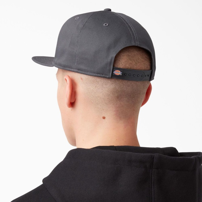 Grey Dickies Twill Flat Bill Men's Cap | 794-YXIUMD