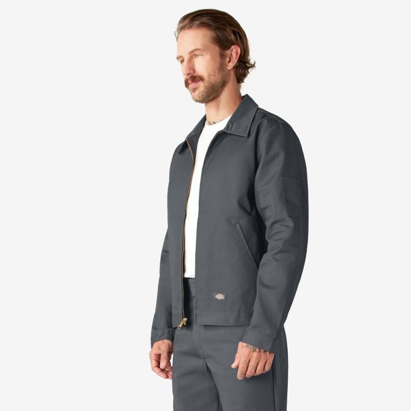 Grey Dickies Unlined Eisenhower Men's Jacket | 906-BZOYIE