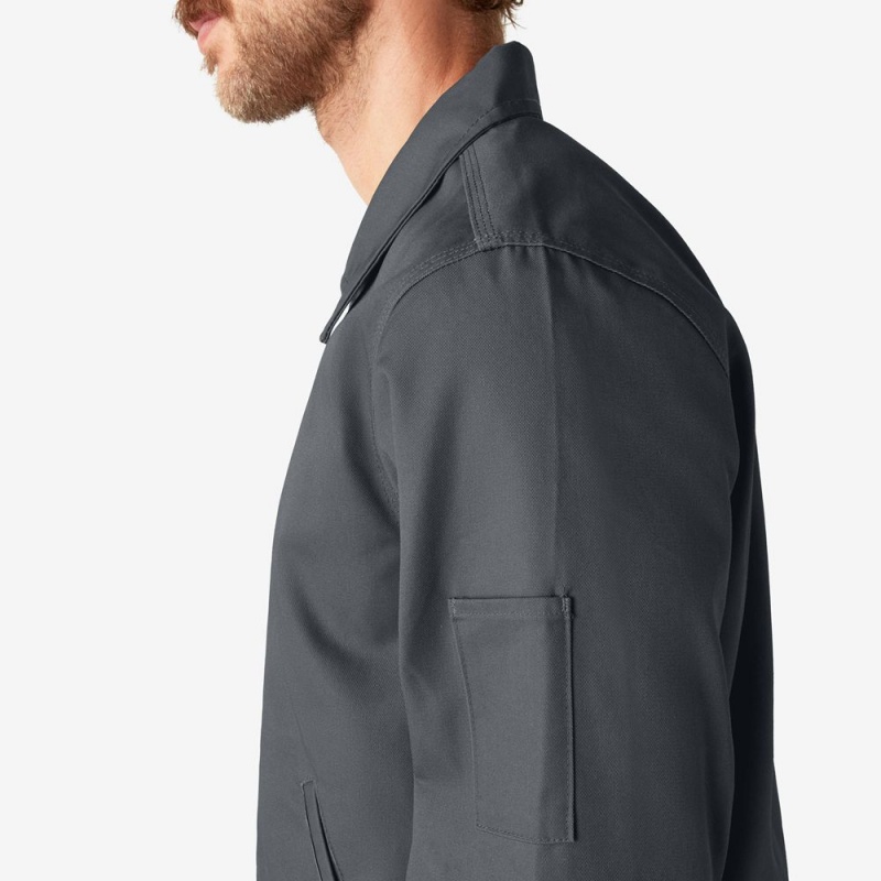 Grey Dickies Unlined Eisenhower Men's Jacket | 906-BZOYIE