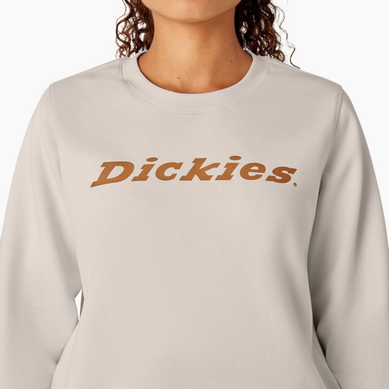 Grey Dickies Water Repellent Logo Women's Sweatshirt | 165-IGODJS