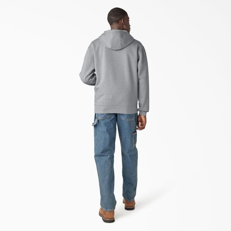 Grey Dickies Water Repellent Workwear Graphic Men's Hoodie | 678-AGSJDK