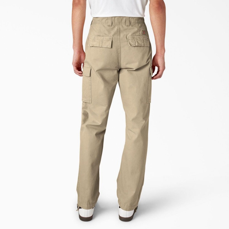 Khaki Dickies Double Knee Canvas Men's Cargo Pants | 934-TYEOWJ