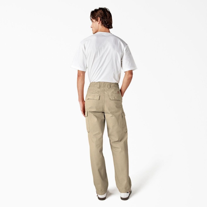 Khaki Dickies Double Knee Canvas Men's Cargo Pants | 934-TYEOWJ