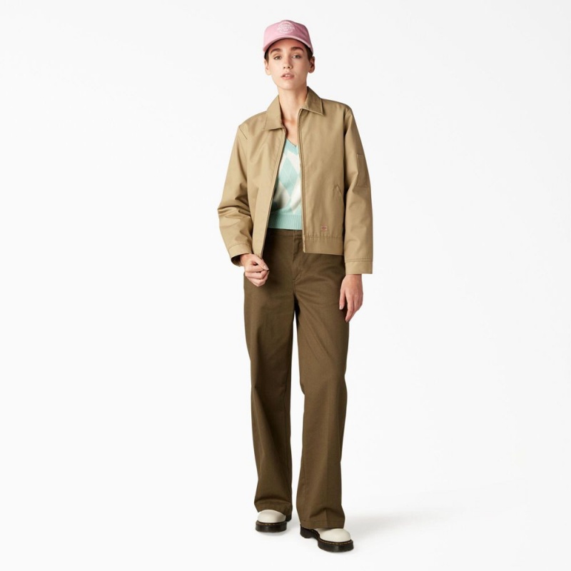 Khaki Dickies Insulated Eisenhower Women's Jacket | 269-VBMHRW