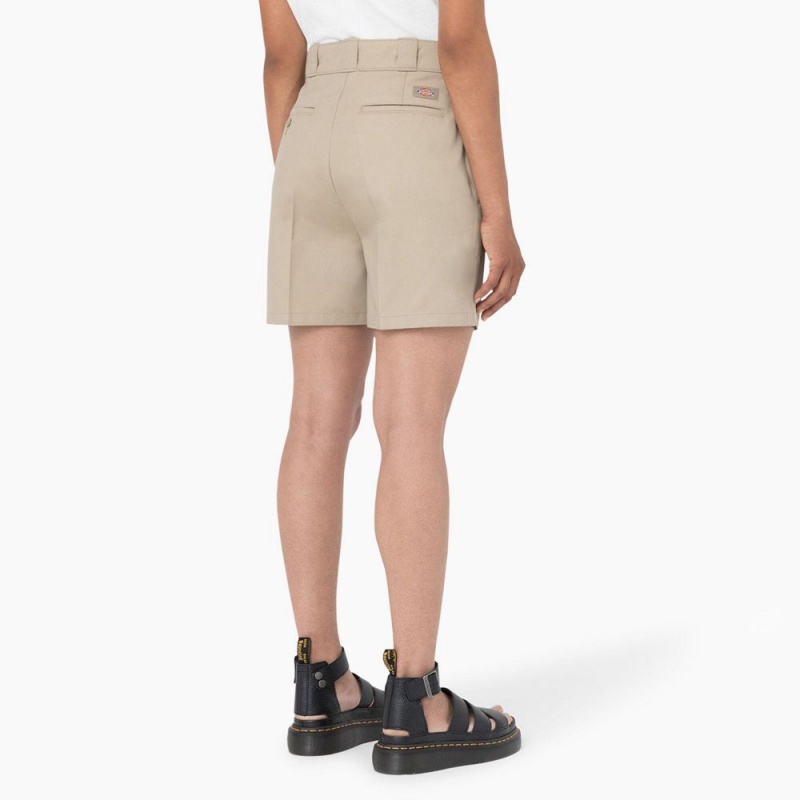 Khaki Dickies Phoenix Women's Shorts | 763-CABHEM