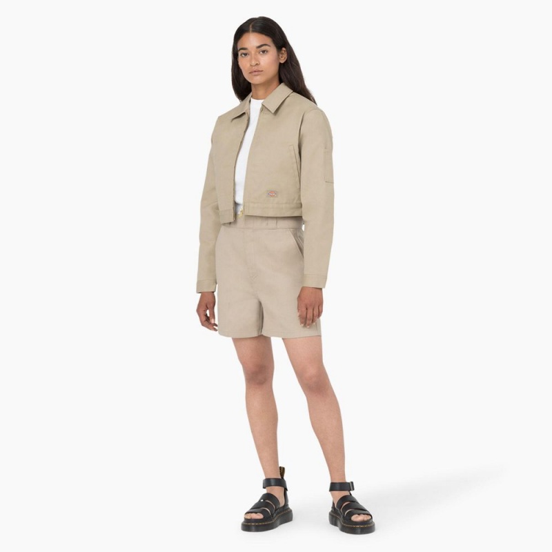 Khaki Dickies Phoenix Women's Shorts | 763-CABHEM