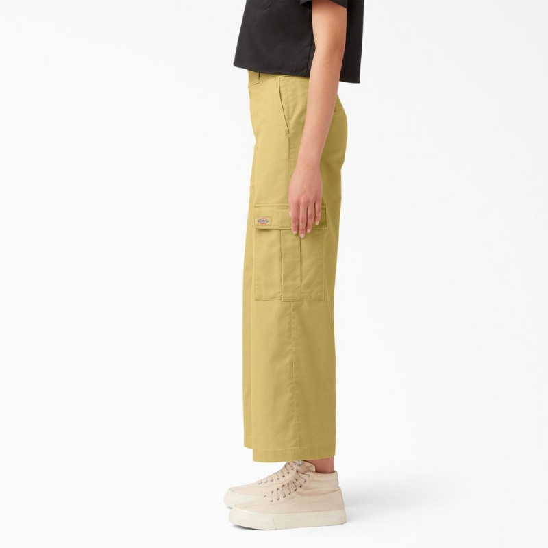 Khaki Dickies Regular Fit Women's Cargo Pants | 537-FUNMLC