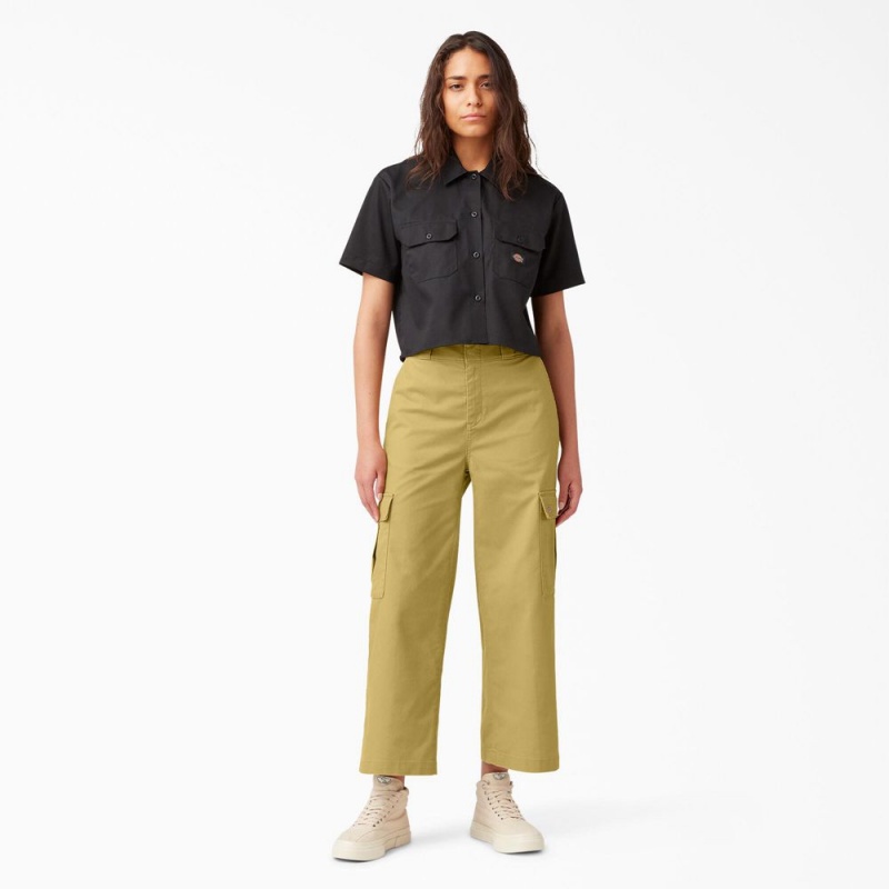 Khaki Dickies Regular Fit Women's Cargo Pants | 537-FUNMLC