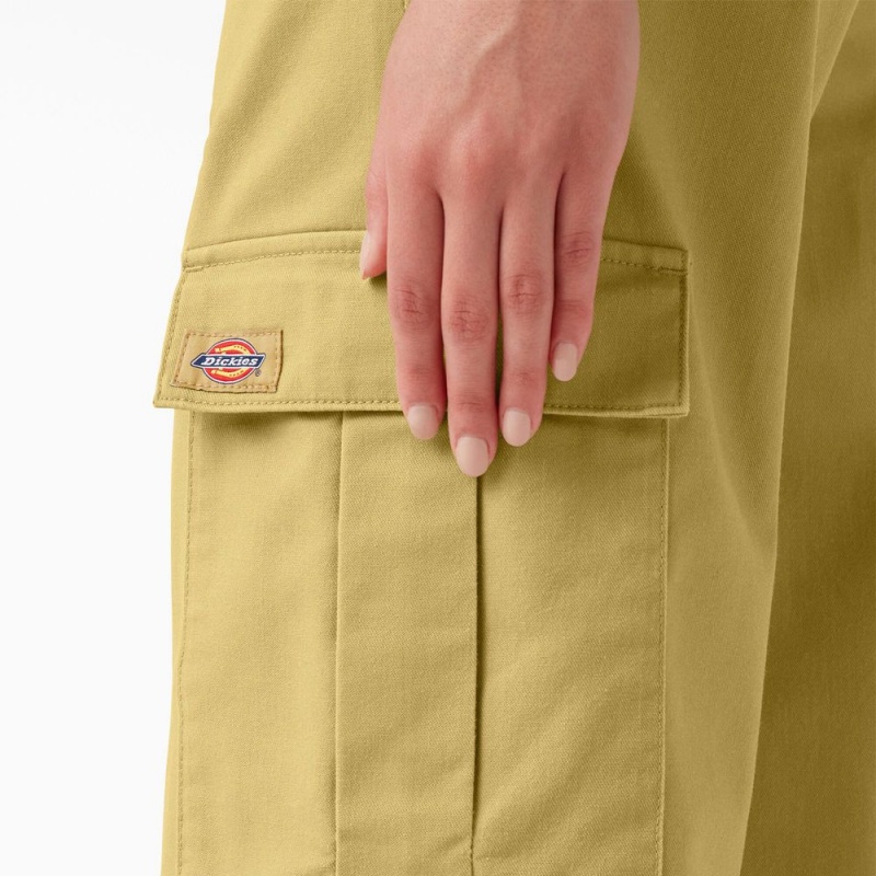 Khaki Dickies Regular Fit Women's Cargo Pants | 537-FUNMLC