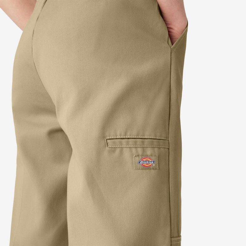 Khaki Dickies Relaxed Fit Double Knee Women's Pants | 084-ZTDARW