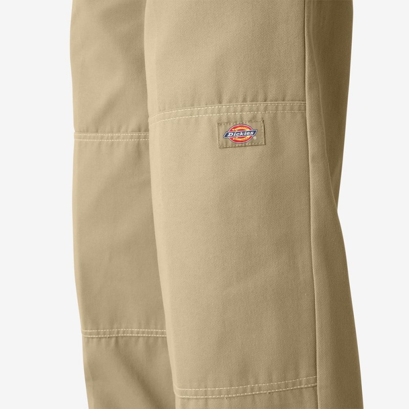 Khaki Dickies Relaxed Fit Double Knee Women's Pants | 084-ZTDARW