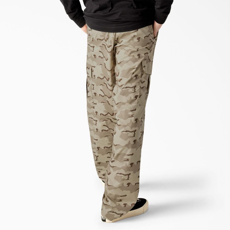 Khaki Dickies Skateboarding Loose Fit Camo Men's Cargo Pants | 897-YHWOCI