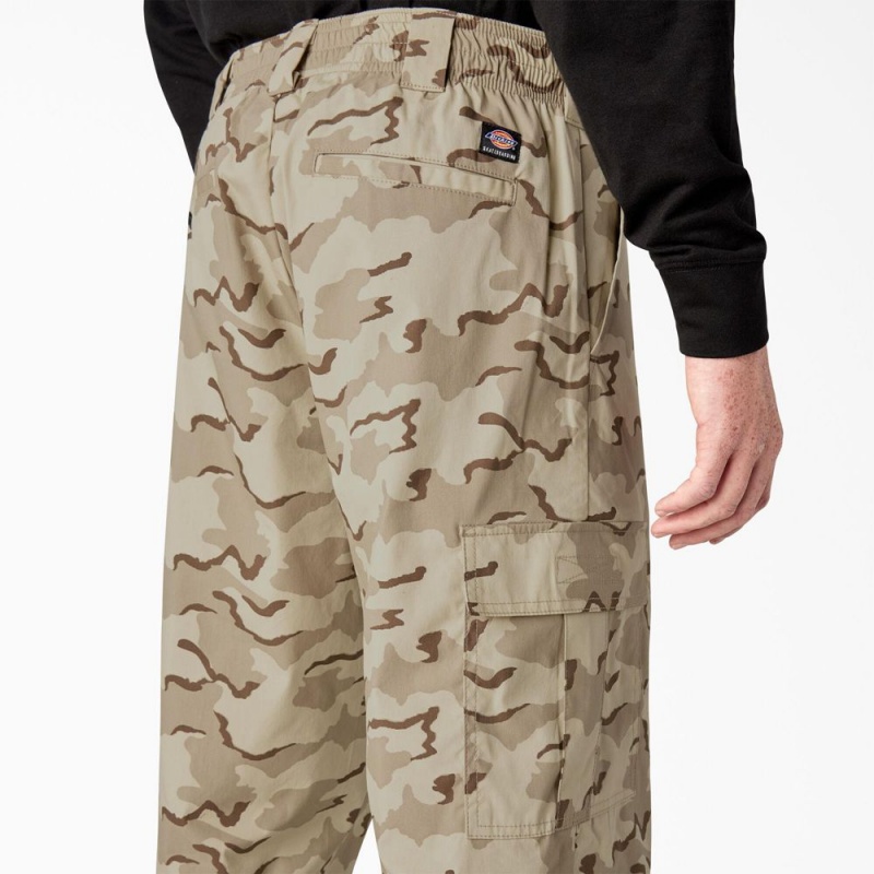 Khaki Dickies Skateboarding Loose Fit Camo Men's Cargo Pants | 897-YHWOCI