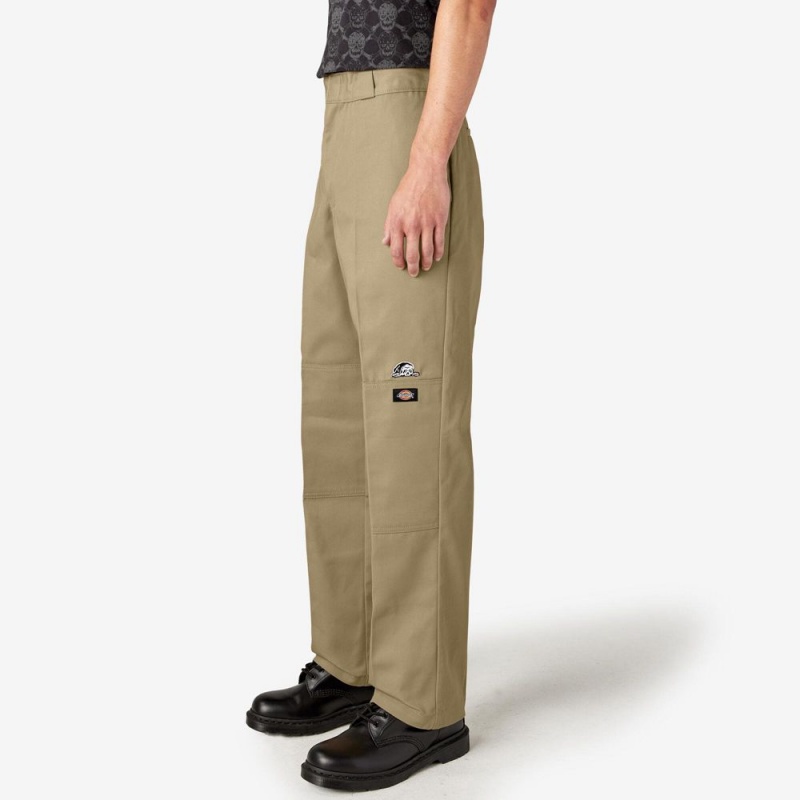 Khaki Dickies x Lurking Class Regular Fit Double Knee Men's Pants | 680-BZKNYO