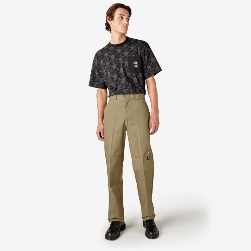 Khaki Dickies x Lurking Class Regular Fit Double Knee Men's Pants | 680-BZKNYO