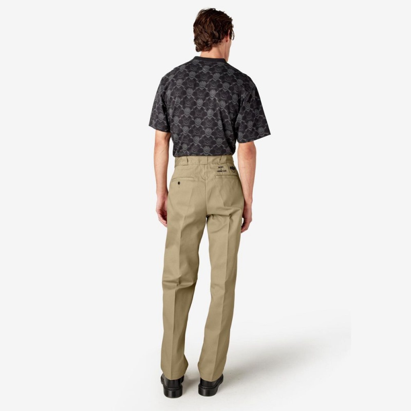 Khaki Dickies x Lurking Class Regular Fit Double Knee Men's Pants | 680-BZKNYO