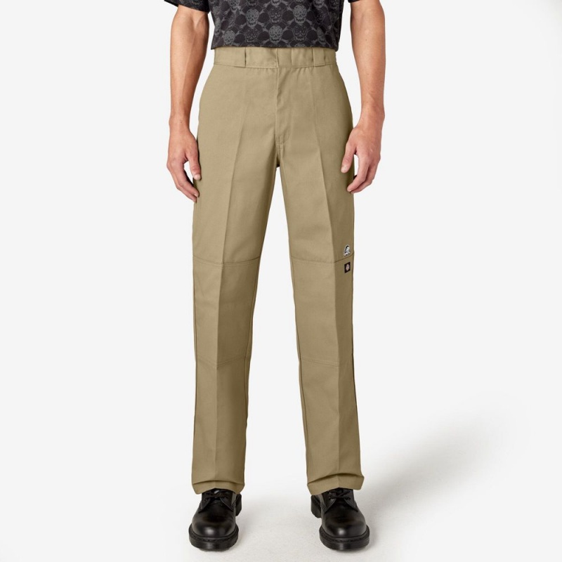 Khaki Dickies x Lurking Class Regular Fit Double Knee Men\'s Pants | 680-BZKNYO