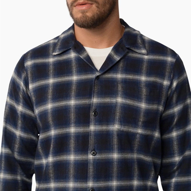 Navy Dickies 1922 Long Sleeve Men's Shirt | 178-DYFTXG