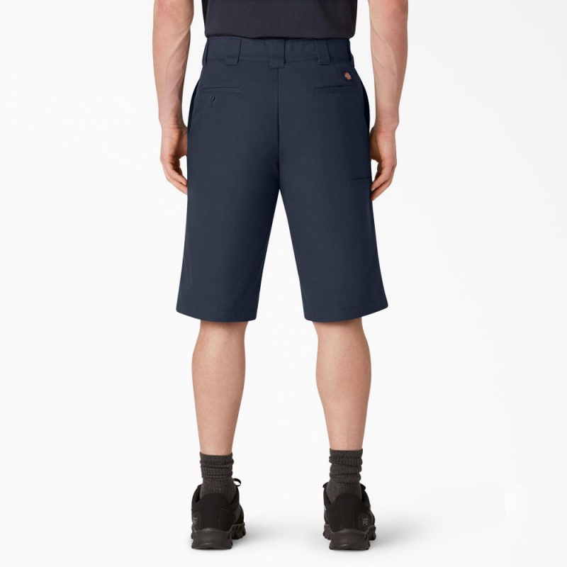 Navy Dickies FLEX Cooling Active Waist Regular Fit Men's Shorts | 327-AHOGRD