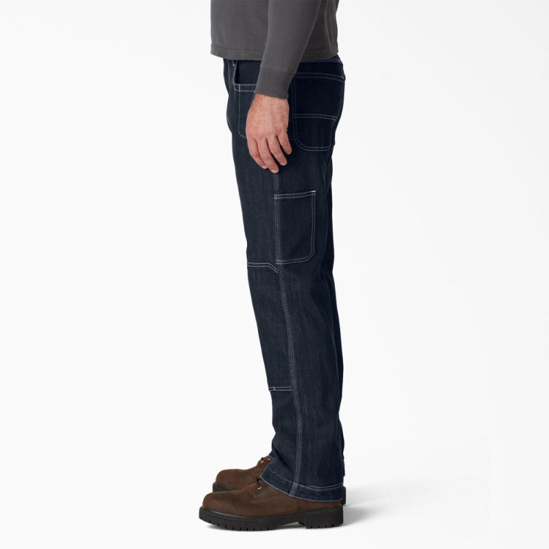 Navy Dickies FLEX DuraTech Relaxed Fit Men's Jeans | 526-NTCIUY