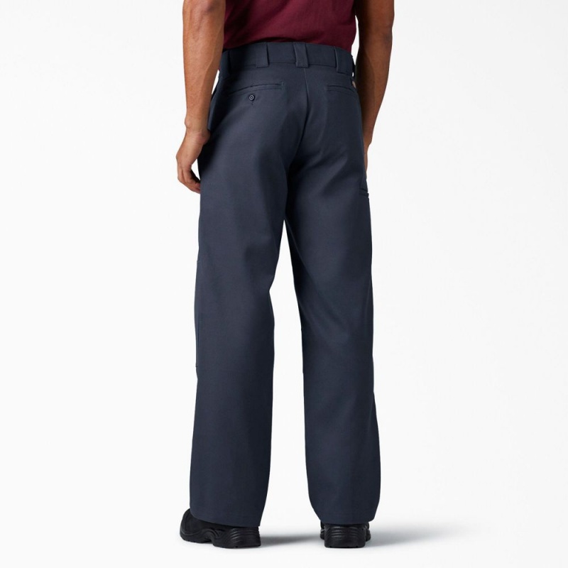 Navy Dickies FLEX Loose Fit Double Knee Men's Work Pants | 913-SHVNYC