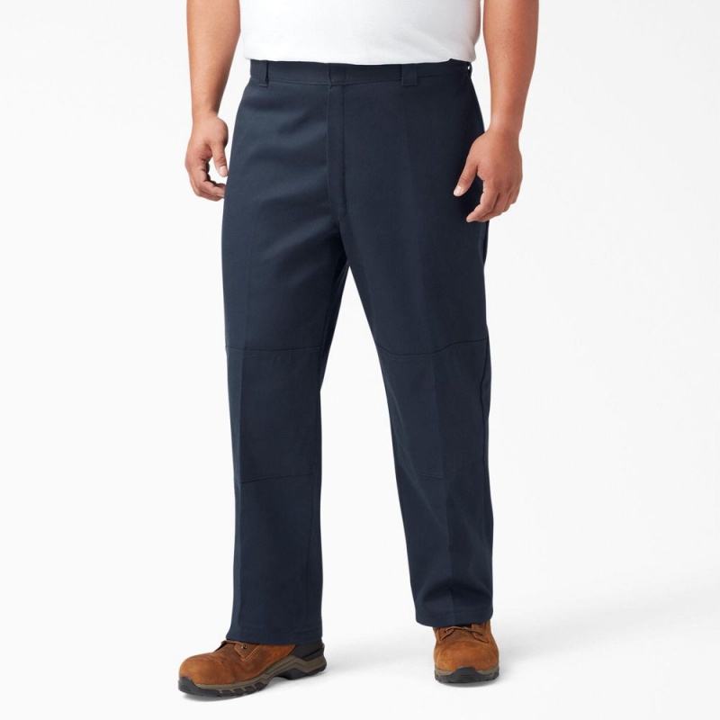 Navy Dickies FLEX Loose Fit Double Knee Men's Work Pants | 913-SHVNYC