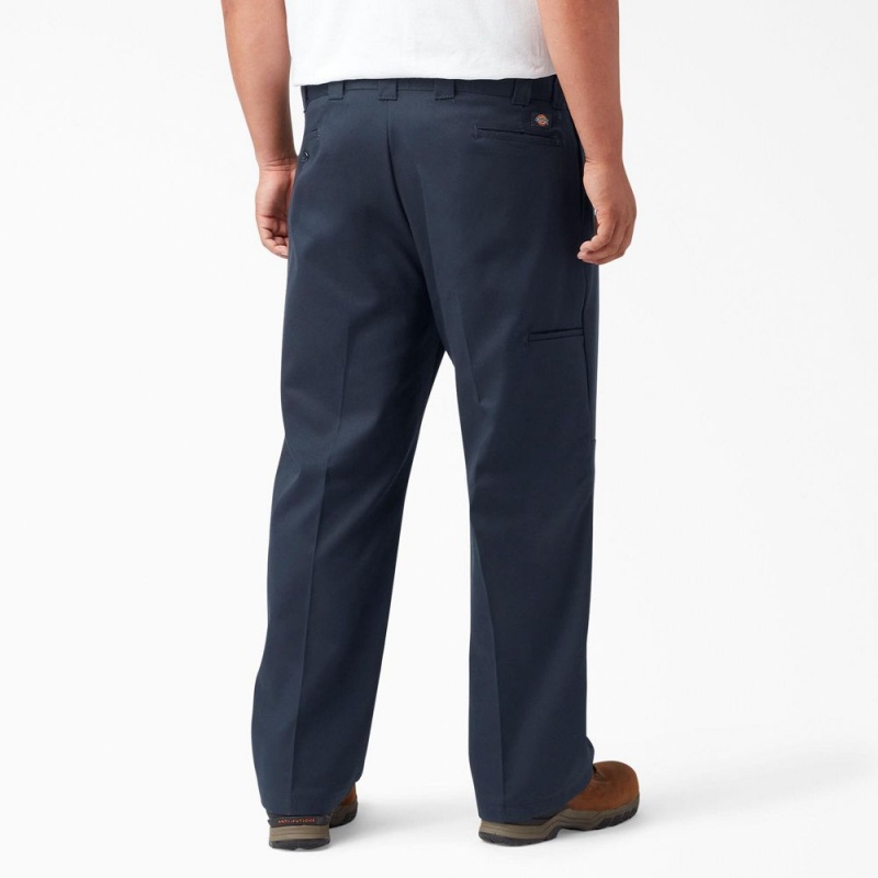 Navy Dickies FLEX Loose Fit Double Knee Men's Work Pants | 913-SHVNYC