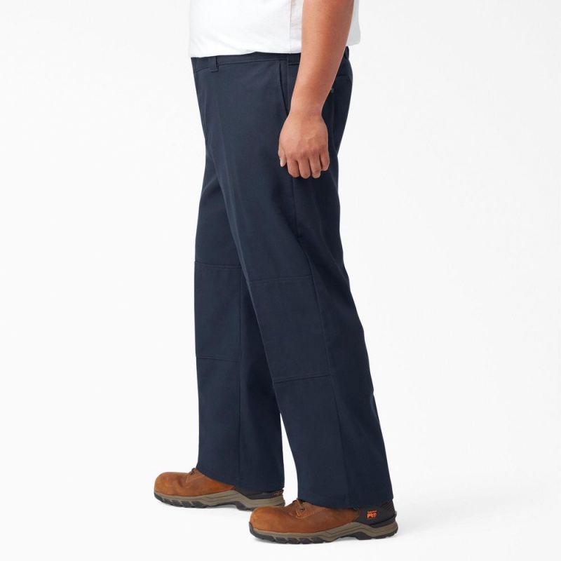 Navy Dickies FLEX Loose Fit Double Knee Men's Work Pants | 913-SHVNYC