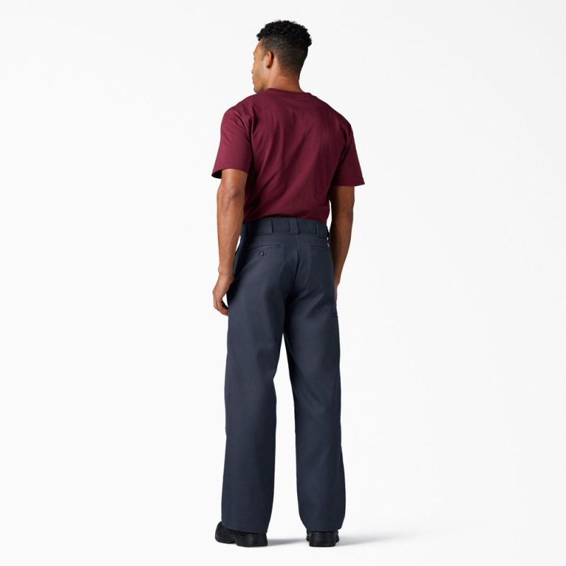 Navy Dickies FLEX Loose Fit Double Knee Men's Work Pants | 913-SHVNYC