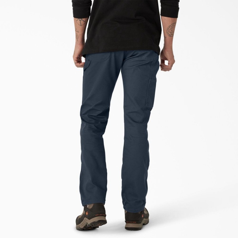 Navy Dickies FLEX Regular Fit Duck Carpenter Men's Pants | 095-IXFAKB